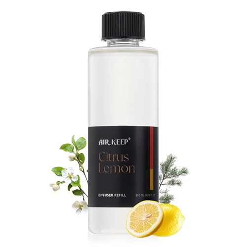 Airkeep Citrus Lemon Reed Diffuser Refill – 6.76 fl oz – Premium Scented Oil for Home Aromatherapy – Long-Lasting Fragrance for Reed Diffusers – Perfect for Bathroom, Bedroom & Home Decor - size: 6.76Ounce/1 pack