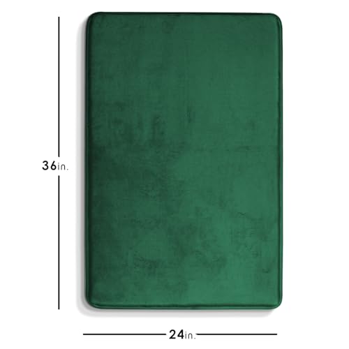 Clara Clark Bathroom Rugs, Velvet Memory Foam Bath Mat, Non-Slip Bath Rugs, Machine Wash, Dries Quickly, Ultra Soft Plush Bath Mats for Bathroom, - color: Hunter Green, style: 24 x 36
