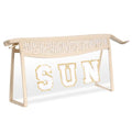 Boho Patch Cosmetic Bag with Zipper, Chenille Varsity Letter Makeup Bag, Clear Travel Pouch, Multi-purpose Small Toiletry Bag for Women Girls (Sun) - style: Sun