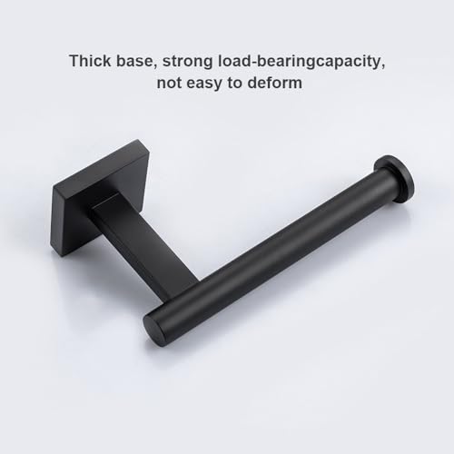 Matte Black Toilet Paper Holder Wall Mount, SUS304 Stainless Steel Bathroom Tissue Roll Holder, Heavy Duty No-Wobble Square Design, Fingerprint Resistant, Hardware Included - color: Matte Black