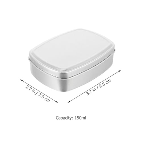OUNONA Aluminum Cream Box and Soap Holder Set 2pcs 150ml Small Metal Storage Case with Lid Portable Soap Bar Holder for Travel Bathroom Toiletries Organization