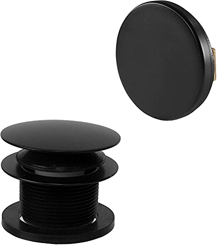 Westbrass D398RK-50-62 1-1/2" NPSM Coarse Thread Mushroom Tip-Toe Bathtub Drain Stopper with Illusionary Overflow Faceplate, Matte Black (50-Pack) - color: Matte Black, size: 50 Pack