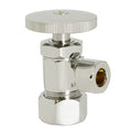 Westbrass Round Handle Angle Stop Shut Off Valve, 1/2" Copper Pipe Inlet with 3/8" Compression Outlet, Polished Nickel, D105-05 - color: Polished Nickel, size: 1 Pack