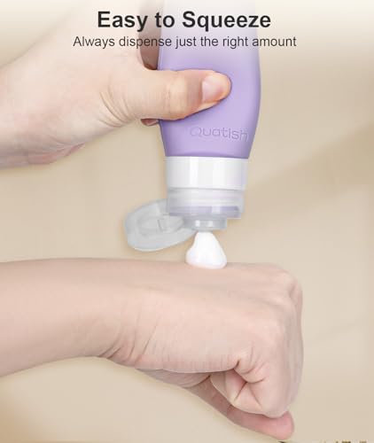 Quatish Travel Bottle for Toiletries 6 Pack, Original Patented Leakproof 3oz Tsa Approved Travel Size Container, BPA Free Silicone Shampoo and Conditioner Bottle, Cruise Camping Essentials, Periwinkle - color: Periwinkle