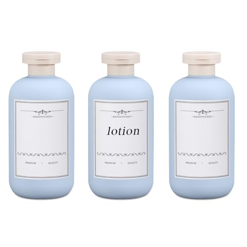 6.8oz Travel Bottles for Toiletries, Empty Plastic Squeeze Bottles with Flip Cap, Lotion Container for Toiletries Travel Size Shampoo and Conditioner (3 pack, bule) - color: Blue, size: 6.8 oz