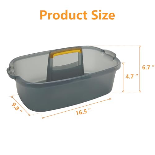Goderewild Cleaning Caddy Organizer with Handle, Storage Basket/Totes Portable for Bathroom Supplies, Cleaning Products, and Sink Tool.(Translucent Gray×2, 2 Pack) - color: Translucent Gray×2, size: 2 Pack
