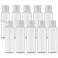 Tekson Travel Bottles Empty 2oz (10 PCS), Plastic Travel Size Cosmetic Container, TSA Amber Squeeze Bottle for Shampoo, Conditioner (Flip Cap) - color: white