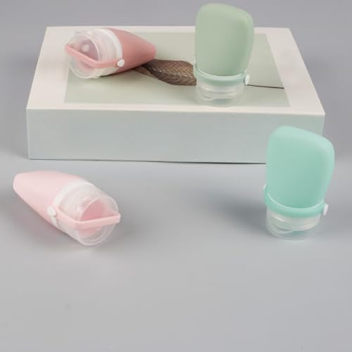 1oz Silicone Travel Bottles, Leak-Proof TSA Approved 4-Pack | Refillable Reusable Squeeze Toiletry Containers, for Shampoo Body Wash Lotion, Mini Travel Size, BPA Free, Easy Clean - color: Wh,Gn,Pnk,Gry