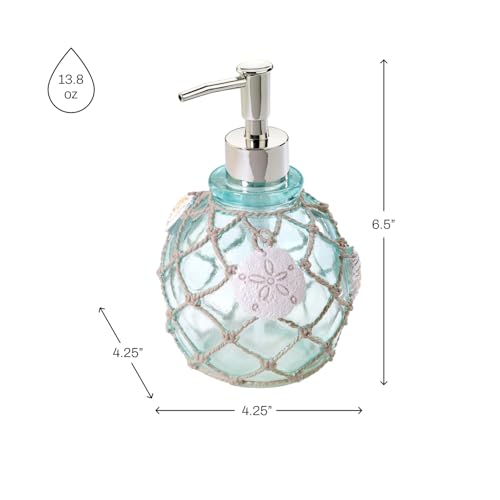 Avanti Linens - Lotion Pump/Soap Dispenser, Countertop Accessories, Beach Inspired Bathroom Decor (Seaglass Collection) - size: Lotion Pump