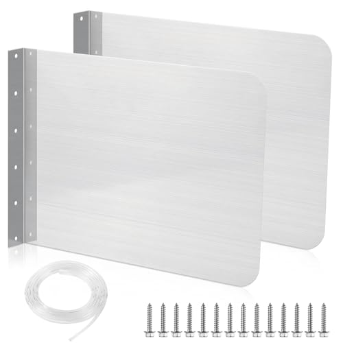 2 PCS Side Splash Guards for Sink, 12''x17'' Stainless Steel Kitchen Sink Splash Protectors with Screws, Restaurant Home Hand Sink Guards，Splash Guard for Kitchen Sink Area