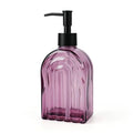 Elegant Purple Glass Soap Dispenser with Black Pump | 400ML Modern Bathroom & Kitchen Soap Dispenser for Hand Soaps, Lotions, Essential Oils - color: Purple