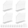 4 Pcs Acrylic Sink Splash Guard with Base 16.14 x 13.38 Inch Plate Countertop Partition Transparent Freestanding Panel Barrier for Hospitals Labs Home Kitchen Bathroom