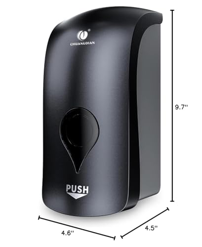 Manual Foam Soap Dispenser, 35oz (1000mL) Commercial Refillable Foaming Soap Dispenser-Dark Grey, CHUANGDIAN | ABS, Wall-Mount, Bathroom Commercial Foaming Soap Dispenser - color: Dark Grey