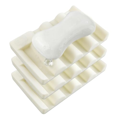 Silicone Soap Dish,Self Draining Soap Holder Perfect for Shower,Bathroom Sink,Kitchen Sink & Travel,Non-Slip Bar Soap Holder Extend Soap Life,Keep Soap Bars Dry & Easy Cleaning Beige-3Pcs - color: Beige-3pcs