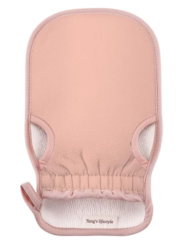 Exfoliating Glove (Original) Machine Washable Newly Upgraded With Thumb Holes Korean Body Scrubber 100% Vegan Viscose Exfoliating Mitt for Dead Skin Removal, Keratosis Pilaris & Self-Tan Prep - color: 1Pack-Pink