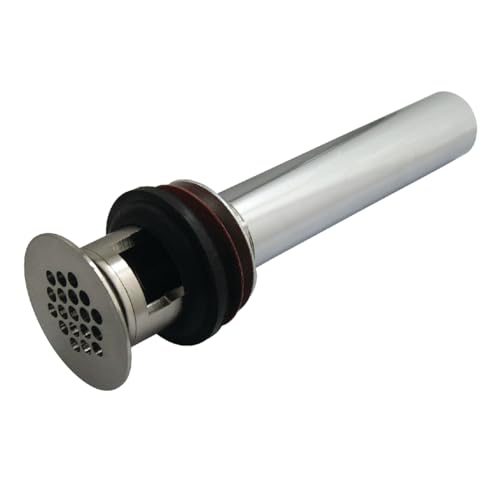 Kingston Brass KB5008 Fauceture Grid Drain with Overflow Hole, 1-1/4 inch by 6-inch, 17 gauge,, Satin Nickel - color: Brushed Nickel
