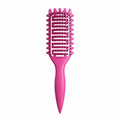 Curl Defining Brush for Curly Hair, Vented Detangling Hair Brush for Wet and Dry Styling, Curved Brush for Shaping and Smoothing Curl Clumps, Lightweight Hair Brush (Red) - color: Red
