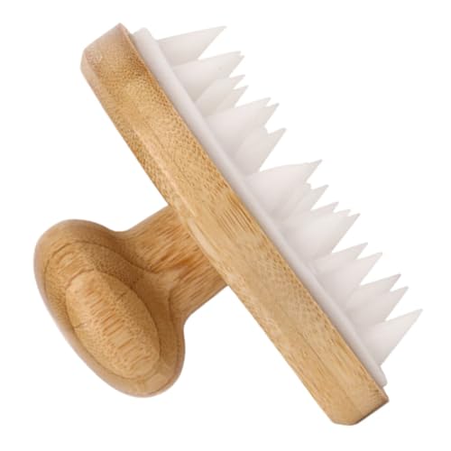 Outanaya Bamboo Wooden Scalp Massager Brush Hair Wash Scrubber for Deep Cleaning Exfoliating Scalp Care Suitable for Daily Use and Dandruff Removal
