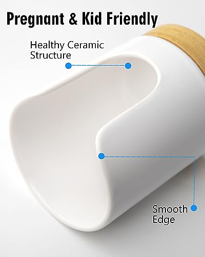 Ceramic Bathroom Cups Dispenser - 3 oz Disposable Paper & Plastic Bathroom Cups Holder - Mouthwash Cups Dispenser for Bathroom, Guest Toiletries, Countertop - BPA Free, Kids Safe(White) - color: White, size: Set/1