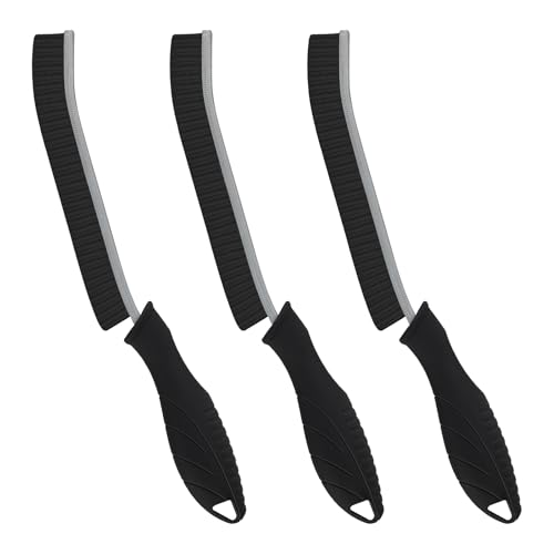 FOOGWEE Hard Bristle Crevice Cleaning Brush - Home Cleaning Tools, Multi-Purpose Crevice Supplies for Kitchen, Bathroom, Toilet, Window, Vehicle, Faucets, Grout, Home (3, Black) - color: Black