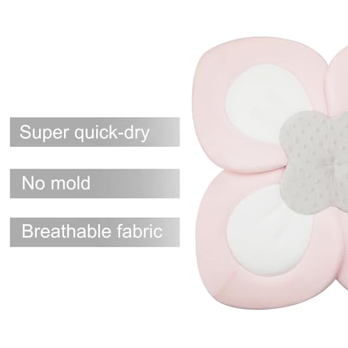 PandaEar Baby Bath Pad for Infant Newborn | Soft Flower Petals for Sink Bathtub Essentials Shower Gift (Pink) - color: Pink