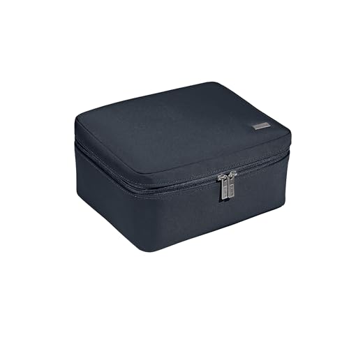 Away The Cosmetics Bag - Water-Repellent Cosmetic Travel Bag with Detachable Brush Organizer, Spill-Proof Bottom Compartment, Transparent Pockets - Navy Blue - color: Navy Blue