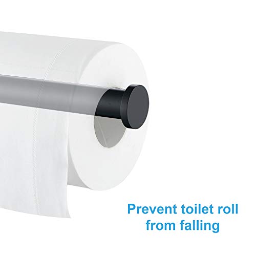 TASTOS Matte Black Toilet Paper Holder SUS304 Stainless Steel, Modern Round Tissue Roll Holders Wall Mount, Toilet Paper Roll Dispenser Bathroom 5 inch TP Holder for Kitchen Washroom - color: Matte Black