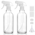 Glass Spray Bottles 16.9oz Empty Spray Bottle Mist/Stream Spraying Small Refillable Containers for Hair Care, Cleaning Solutions, Plants, Essential Oils 2 Pack (Clear, 16.9oz) - color: Clear, size: 16.9oz