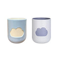 Cartoon Little Monster Two-Color Bathroom Toothbrush Cup Household Cartoon Water Cup. (Blue & Off-White) - color: Blue & Off-white