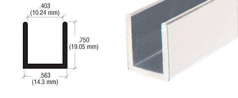 Brixwell SDCD38A-CCP4 Satin Anodized 3/8" Fixed Panel Shower Door Deep U-Channel 4 inch Sample - color: Satin Anodized, size: 4 Inch - Sample