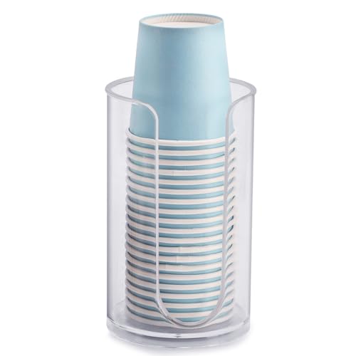 LoveBB Bathroom Cup Dispenser, 3oz-5oz Small Disposable Paper Cups Holder for Bathroom Vanity Countertop's Rinsing/Mouthwash Cups, Clear - color: Clear