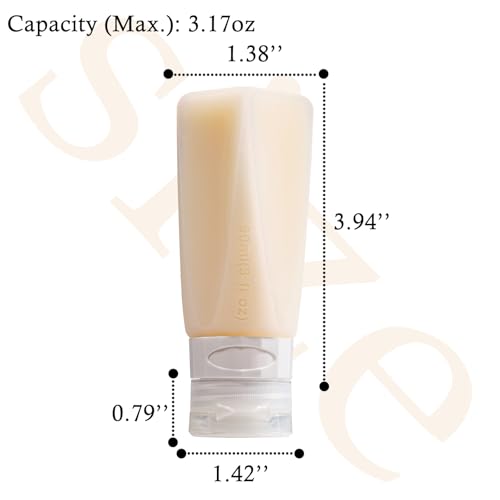 Set of 6 Leak Proof Silicone Travel Bottles Mini Sauce Dispensers Small Portable Salad Dressing Containers to Go for Lunch 3oz Squeeze Condiments Bottles Lunchbox Accessories