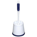 Rubbermaid Comfort Grip Toilet Bowl Brush and Caddy Set, Soft Rubber Handle, White/Blue, 16.5 Inch Single Brush and Caddy (FG6B9900) - style: Standard Brush