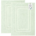 Feather & Stitch 2 Piece Towel Like Bath Mats (30x21 Inch) 100% Cotton Terry Bath Mats, Bathroom Shower Floor Mats [NOT A Bathroom Rug], Soft Absorbent Washable Mats - Frost - color: Frost