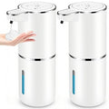 2 Pack Automatic Soap Dispensers,12.8oz/380ml USB Touchless Automatic Foaming Soap Dispenser,Rechargeabled Wall Mounted Smart Soap Dispenser for Bathroom Kitchen Dish Soap - color: White, size: Foam x2