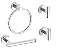 4-Piece Polished Chrome Bathroom Hardware Set - Toilet Paper Holder and Hand Towel Holder, Towel Ring Wall Mounted, Stainless Steel Accessories Set - Silver - color: Polished Chrome
