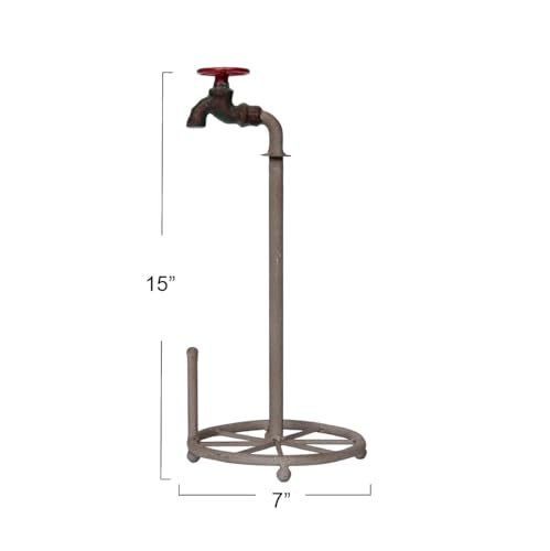 Creative Co-Op Rustic Metal Faucet Paper Towel Holder - color: Rust, style: Paper Towel Holder