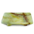 Luxury Handmade Green Calcite Crystal Soap Dish Holder with Drain for Bathroom and Shower, Best Bath Products & Sponge Tray for Kitchen & Housewarming Gifts. - color: Green Calcite