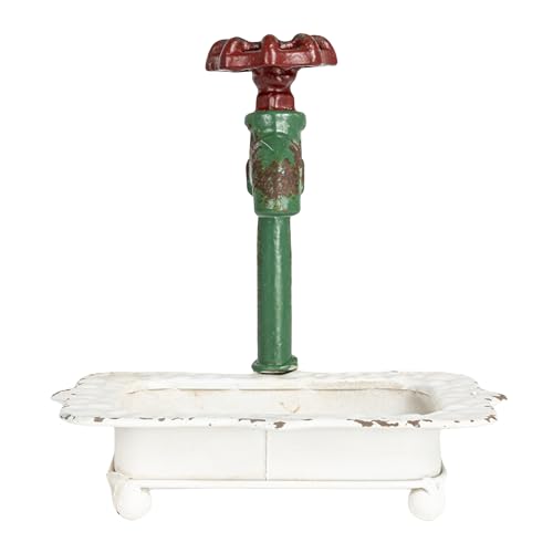 Creative Co-Op Charming Cast Iron Soap Dish with Miniature Faucet Detail - color: White, style: Soap Dish