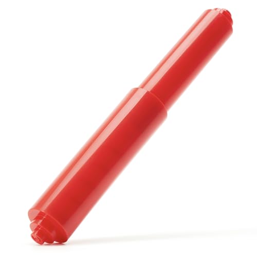 Qualihome RED Universal Plastic Spring Loaded Toilet Paper Roll Holder Replacement Rod, RED Toilet Paper Roll Replacement Rod - color: Red