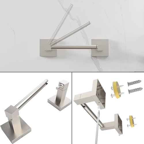Ruacq 4 Pcs Stainless Steel Bathroom Hardware Accessories Set-Toilet Paper Holder-Towel Ring -Towel Hooks for bathrooms-18 Inch Towel Bar Wall Mounted, Brushed Nickel - color: Brushed Nickel, size: 4pcs
