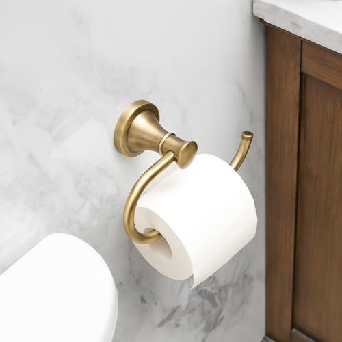 BESy Antique Brass Toilet Tissue Paper Holder Bathroom Accessories Toilet roll Paper Hanger, SUS304 Stainless Steel,Wall Mounted, Rustproof - color: Antique Brass