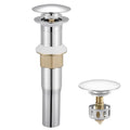 KES Bathroom Sink Drain with Strainer Basket Hair Catcher Anti Clog Pop Up Drain Stopper Vanity Vessel Sink Without Overflow, Polished Chrome S2013D-CH - color: Polished Chrome, style: for NO overflow sink,1-pack