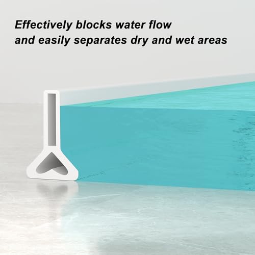 Water Dam for Sink Shower Tub Threshold Water Barrier Collapsible Water Stopper Barrier Water-Blocking Splash Guard Suitable (Heart - 1.97'' H - White, 78 Inch) - color: Heart - 1.97'' H - White, style: 78 Inch