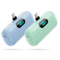 [2-Pack] Mini Portable Charger 5000mAh Power Bank,3A PD USB C Cell Phone Portable Power, LCD Display Battery Pack Compatible with iPhone 17/17 Air/16/16 pro/15/15 pro Max/Android/Samsung/Moto/LG etc - color: Light green+Light blue