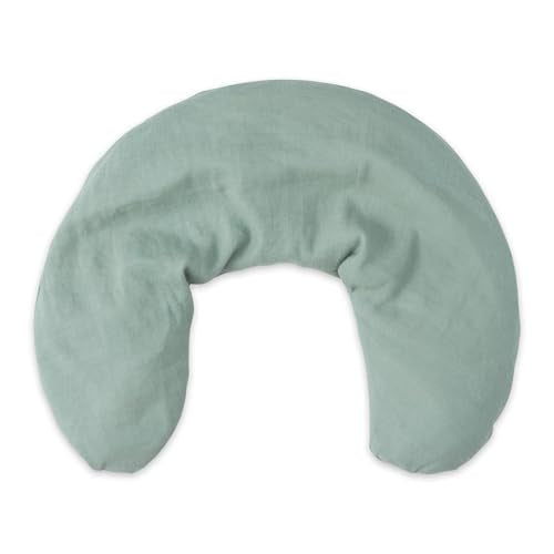 Bucky Linen Hot & Cold Neck Pillow, Natural Buckwheat Filling, Sage, 25x6.5-inch - color: Sage