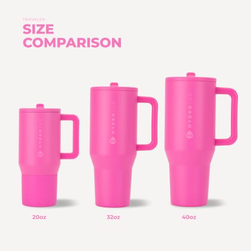 HydroJug Traveler 40oz, Insulated Tumbler with Handle & Straw, Razzle - color: Razzle, size: 40 Ounces