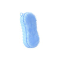 Silicone Body Scrubber, Double Sided Exfoliating Brush with Soft Flexible Bristles, Scalp Massage and Shampoo Tool with Hanger Loop, (Blue) - color: Blue