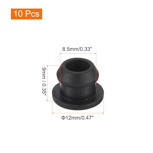 MECCANIXITY Silicone Snap in Locking Hole Plugs,Rubber Panel Seal Cover Flush Type Panel Round for Kitchen Rubber Bulkheads Waterproof Sealing Plugs 8.5mm/0.3 Inch Diameter Black,Pack of 10 - size: 8.5mm