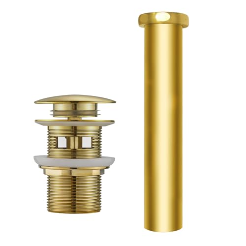 Free Standing Tub Drain Kit, Freestanding Tub Drain, Pop-Up Freestanding Bathtub Drain Stopper, Compatible with Freestanding Bathtub Drain Rough-in Kit (Gold) - color: Gold